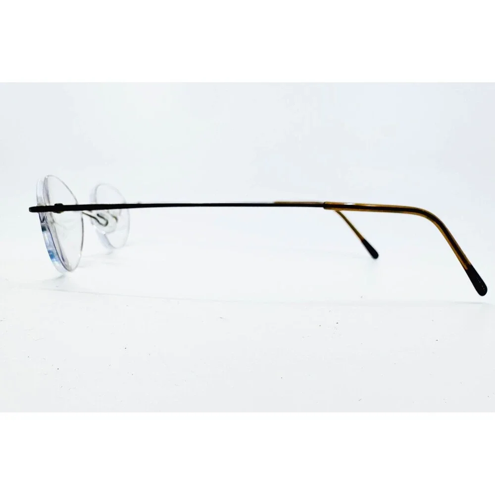 Marchon Airlock Eyeglasses Unisex Brown Rimless Oval 760/4 49-20-135 49mm